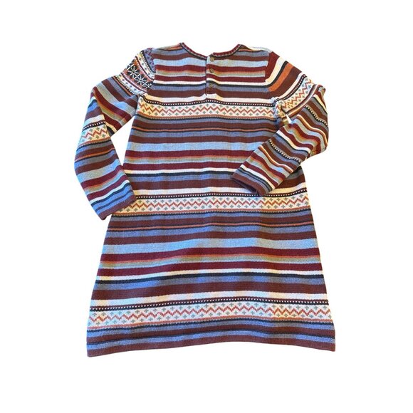 Hanna Andersson Girls Size 140 US 10 Combed Cotton Cardigan Nordic Chevron - Picture 7 of 7